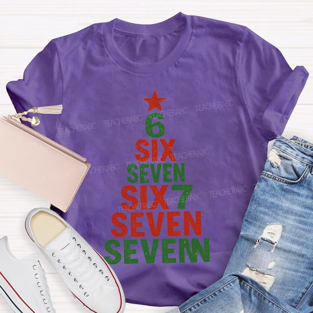 Six Seven Christmas Trees And Christmas Vibes T-shirt