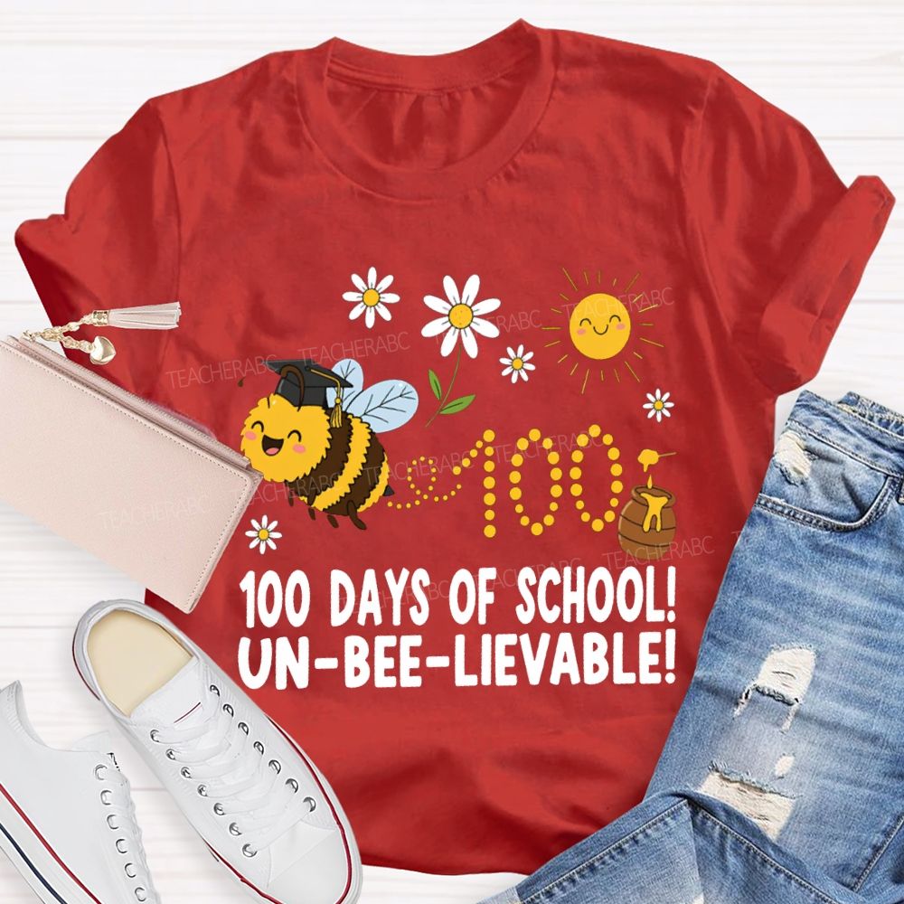 100 Days Of School Unbelievable Bees And Honey T-shirt