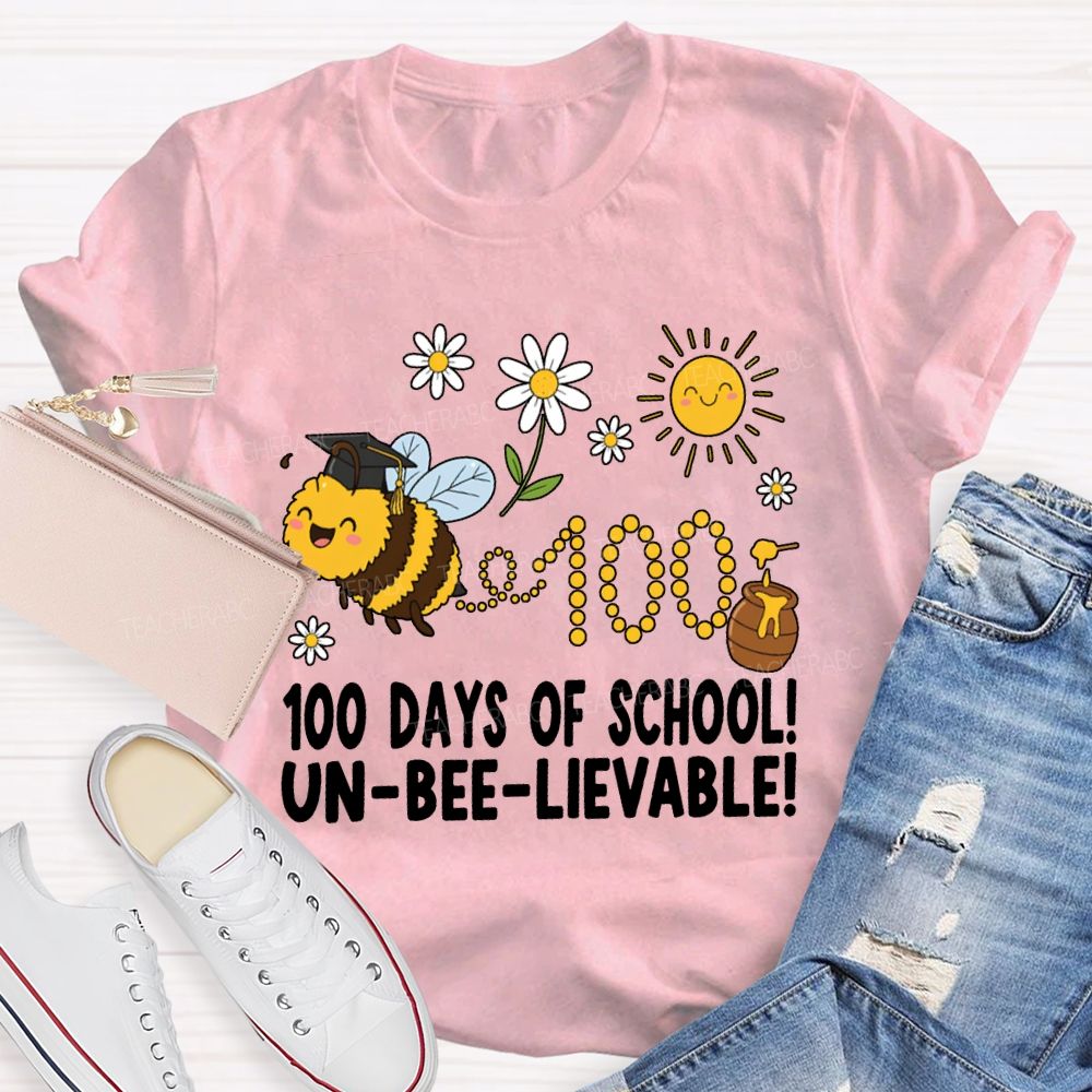 100 Days Of School Unbelievable Bees And Honey T-shirt