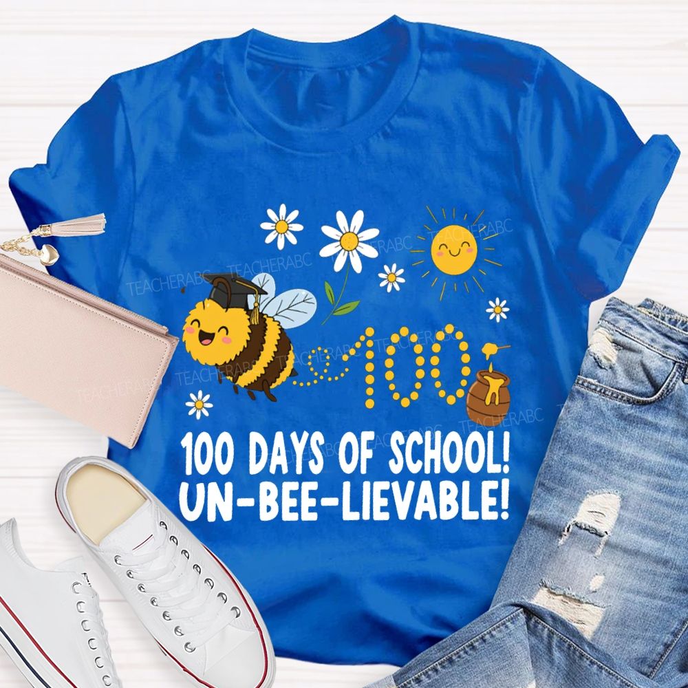 100 Days Of School Unbelievable Bees And Honey T-shirt
