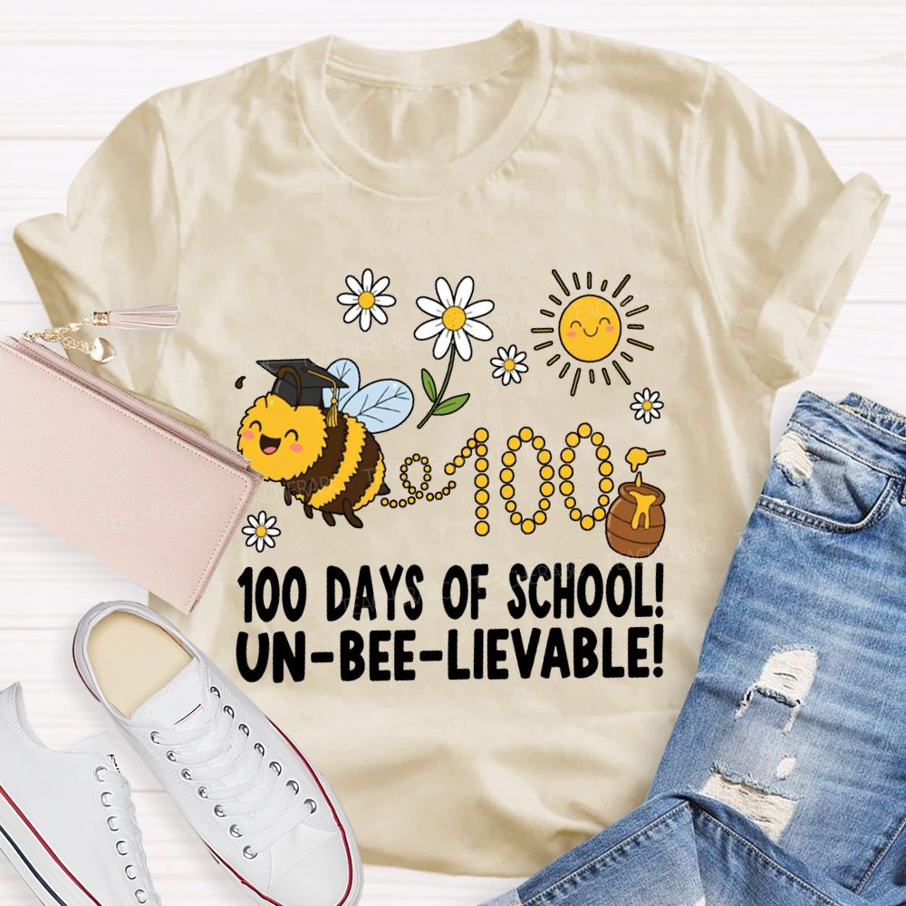 100 Days Of School Unbelievable Bees And Honey T-shirt