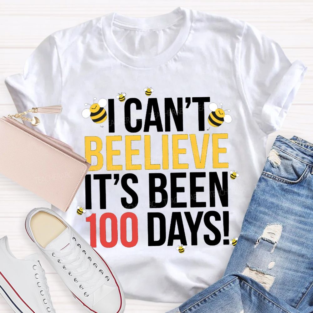 I Can'T Believe It'S Been 100 Days Little Bee Print T-shirt