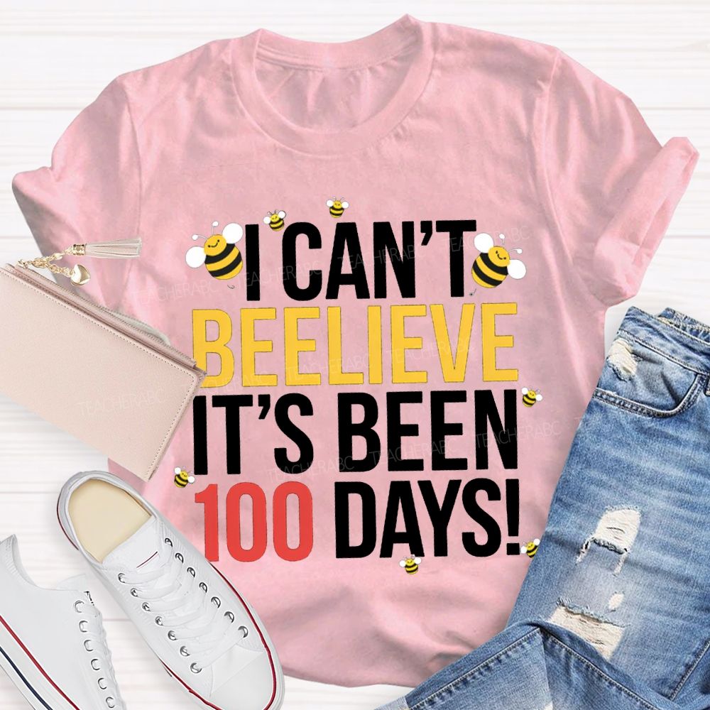 I Can'T Believe It'S Been 100 Days Little Bee Print T-shirt
