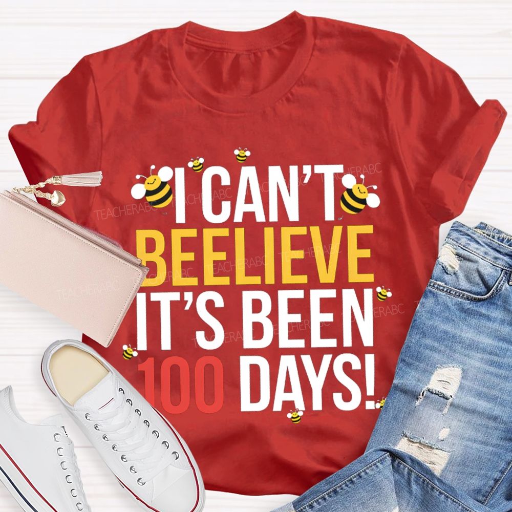 I Can'T Believe It'S Been 100 Days Little Bee Print T-shirt