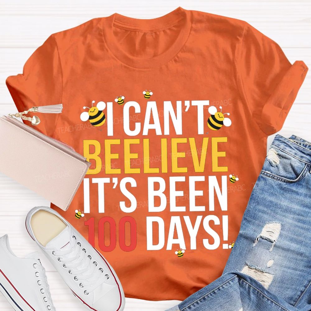 I Can'T Believe It'S Been 100 Days Little Bee Print T-shirt
