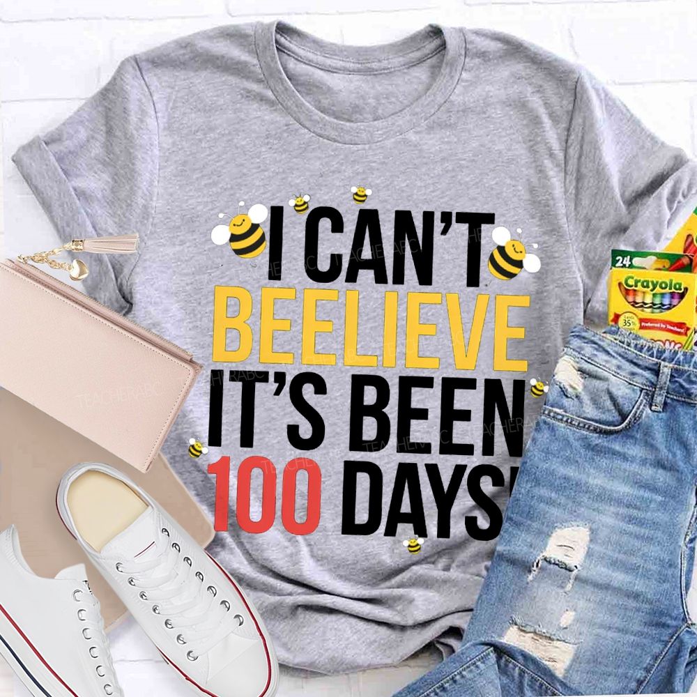 I Can'T Believe It'S Been 100 Days Little Bee Print T-shirt