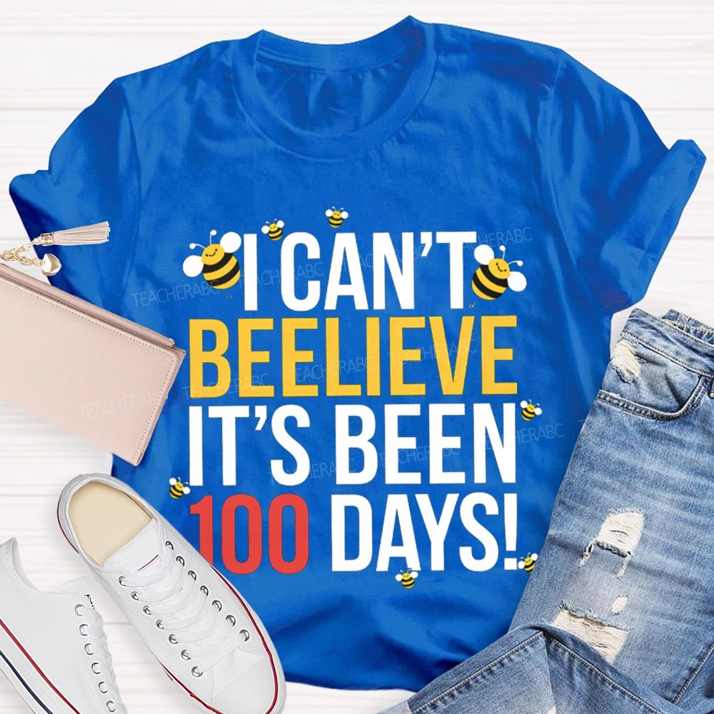 I Can'T Believe It'S Been 100 Days Little Bee Print T-shirt
