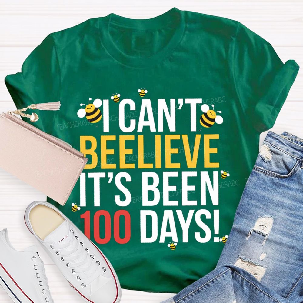 I Can'T Believe It'S Been 100 Days Little Bee Print T-shirt