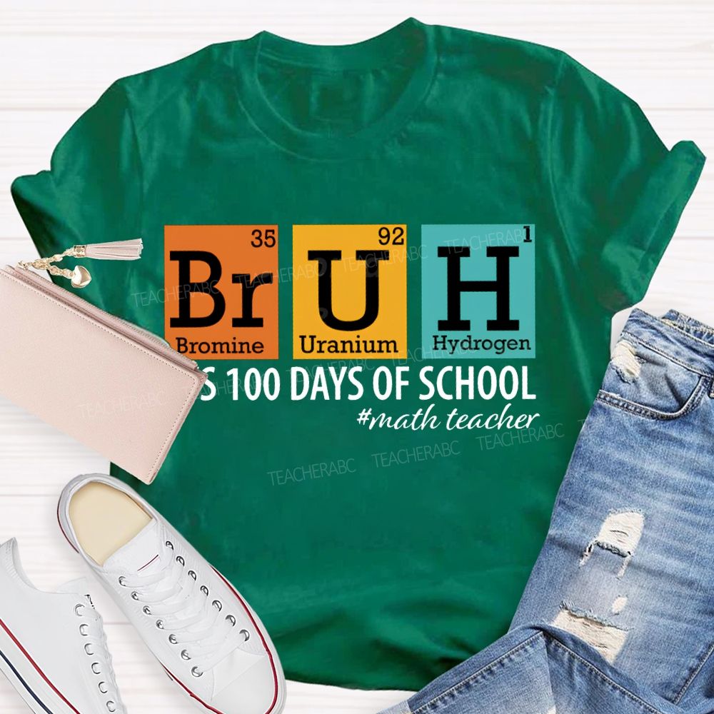 Bruh It'S 100 Days Of School Math Teacher T-shirt