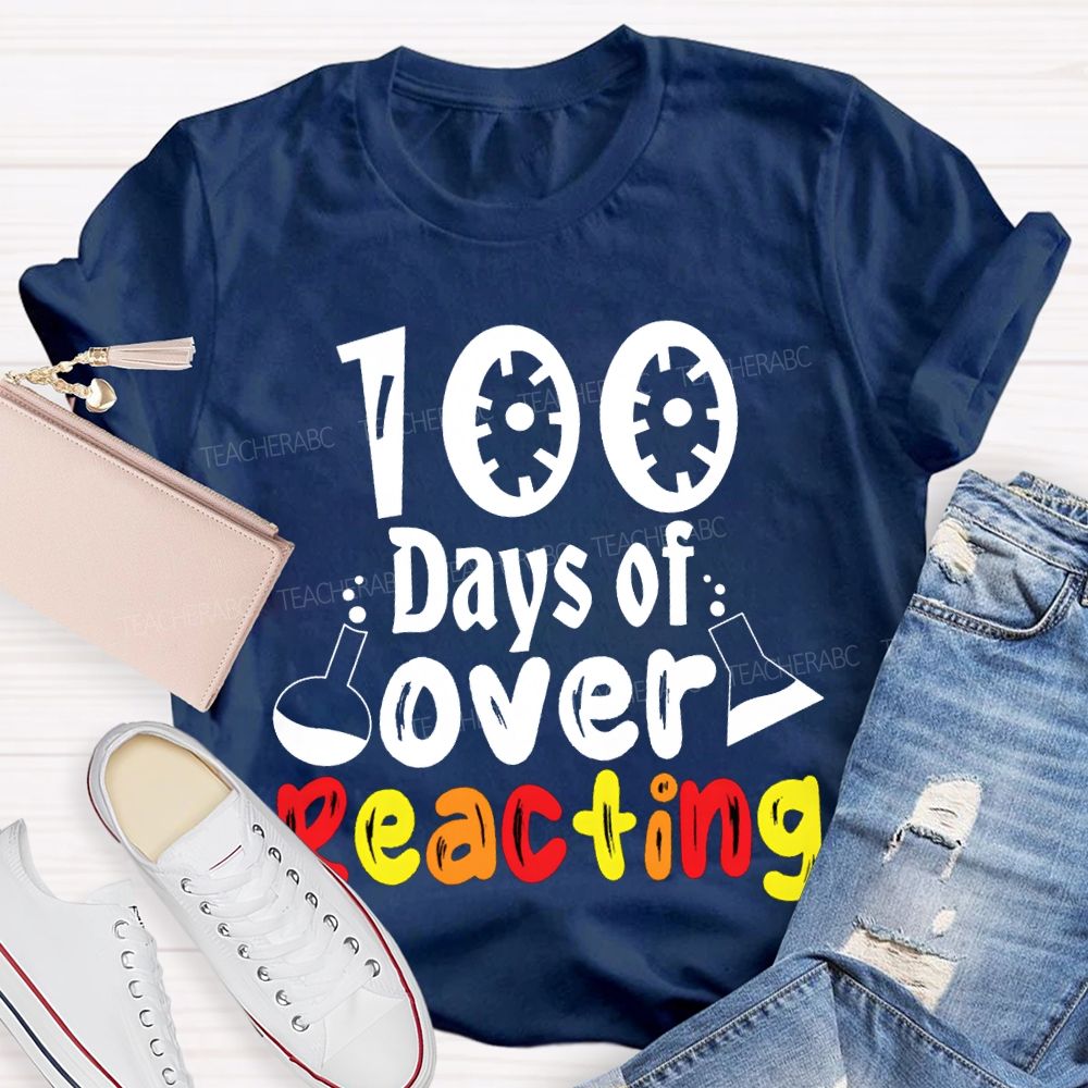 100 Days Of Overeating Colored Fonts T-shirt