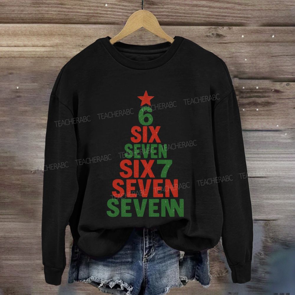Six Seven Christmas Trees Sweatshirt