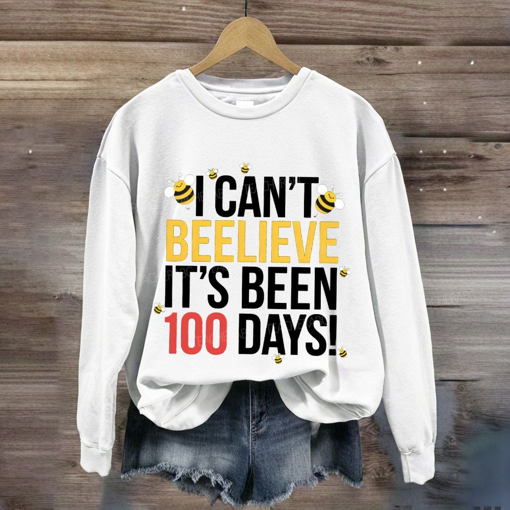 I Can'T Believe It'S Been 100 Days Little Bee Print Sweatshirt