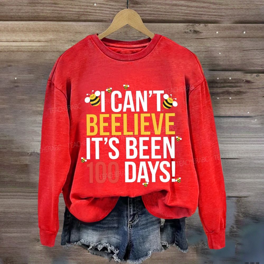 I Can'T Believe It'S Been 100 Days Little Bee Print Sweatshirt
