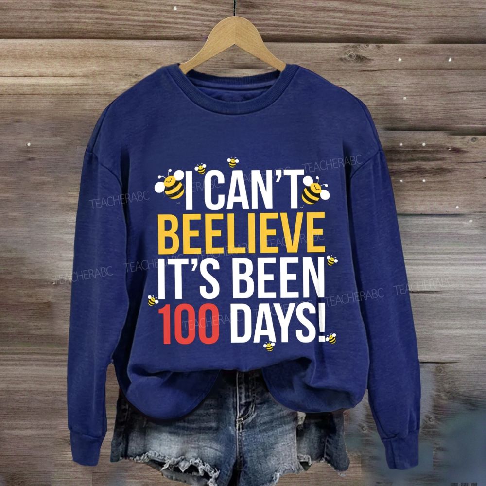 I Can'T Believe It'S Been 100 Days Little Bee Print Sweatshirt