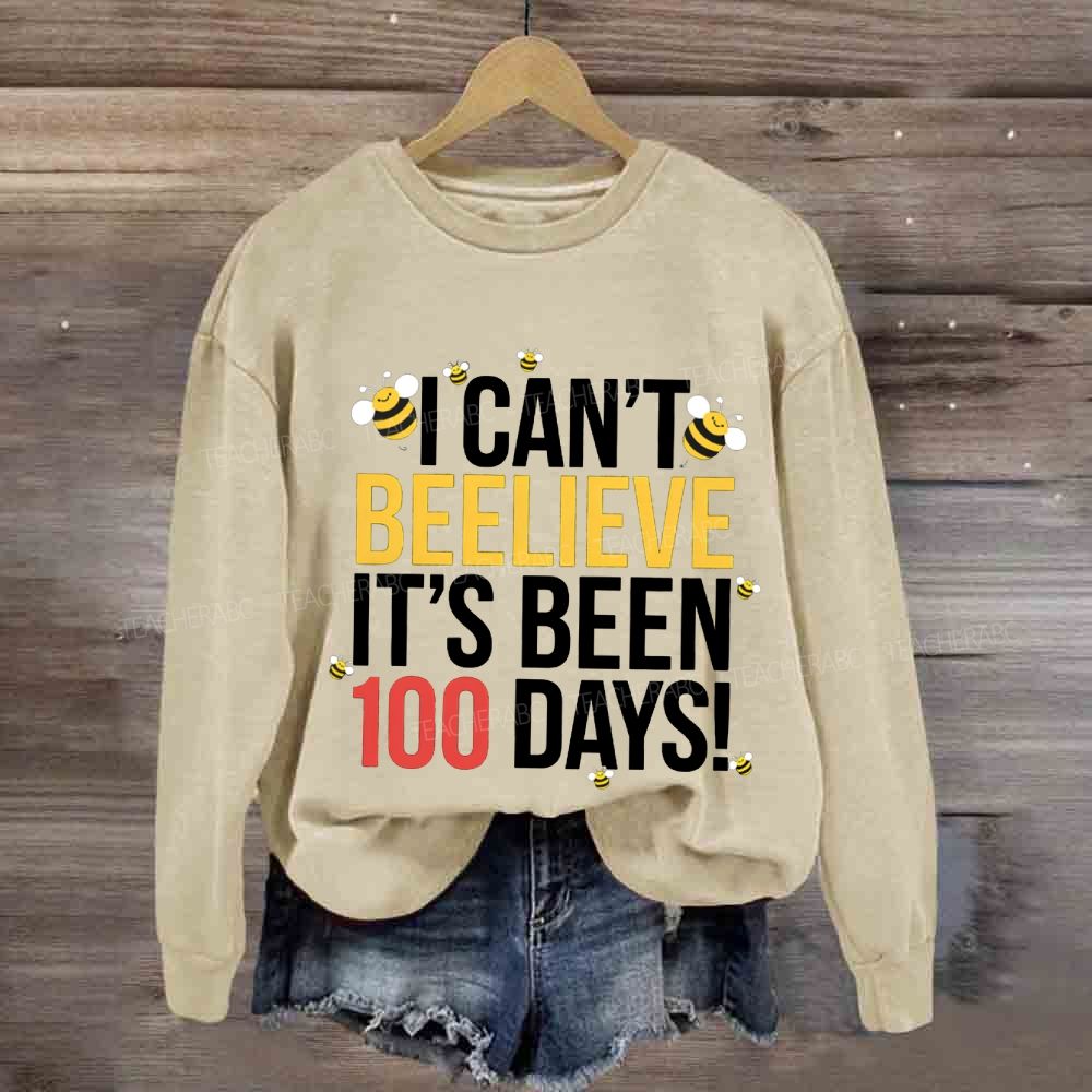 I Can'T Believe It'S Been 100 Days Little Bee Print Sweatshirt