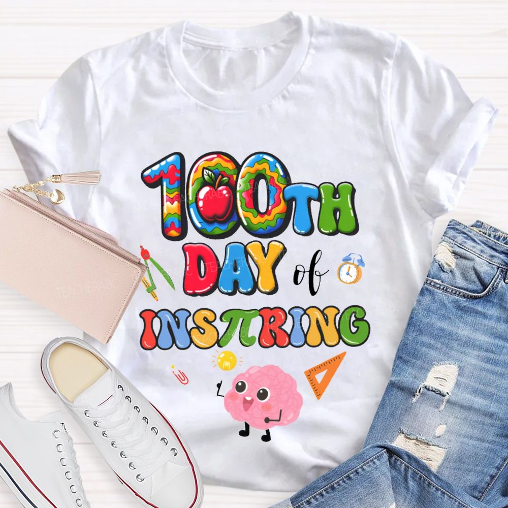 100th Day Inspiring Apple Math Teacher T-shirt