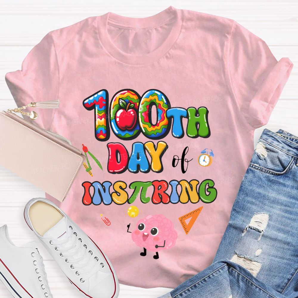 100th Day Inspiring Apple Math Teacher T-shirt