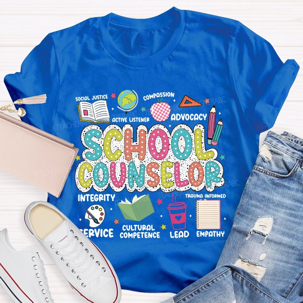 School Counselor Social Active Listener Compassion Advocacy T-shirt