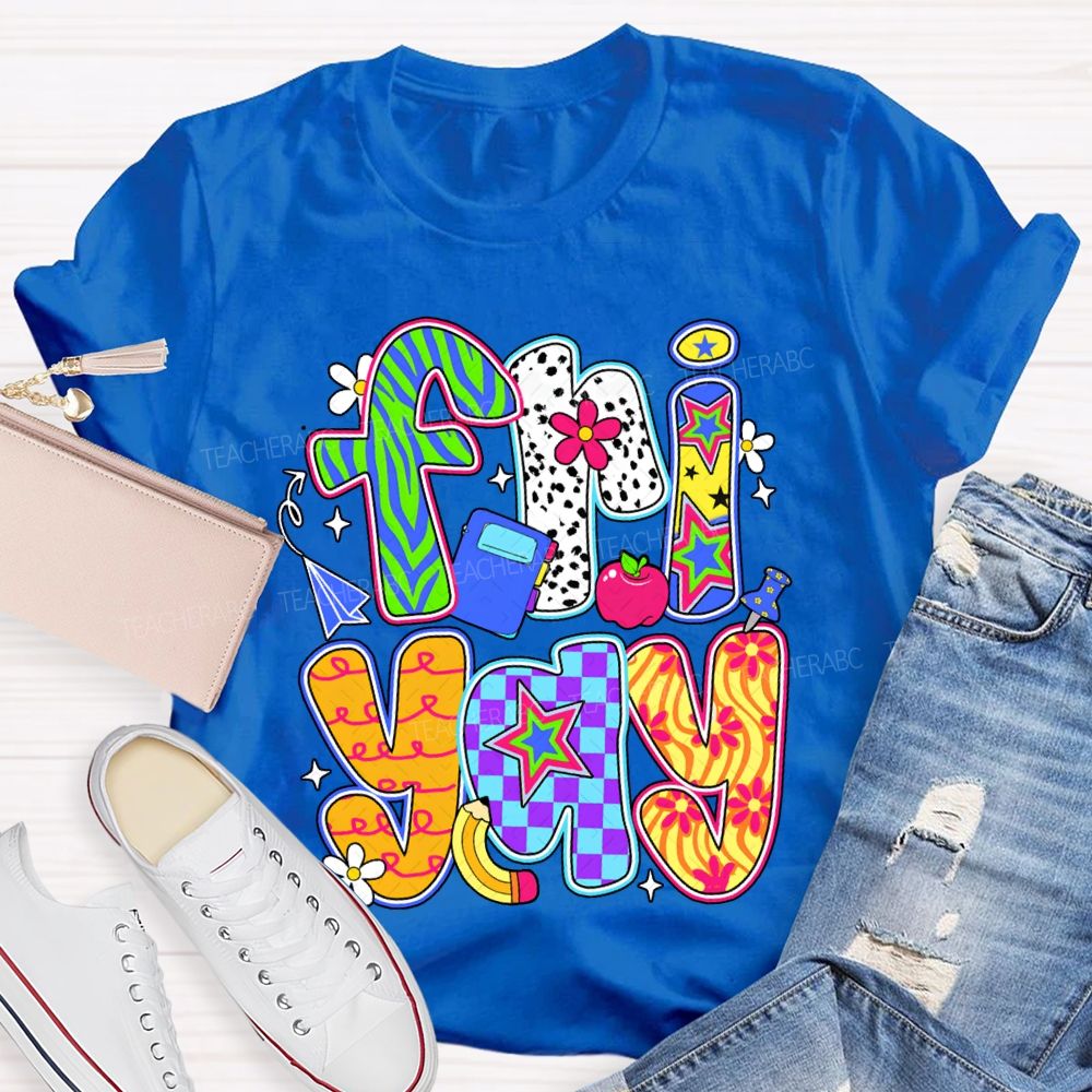 Fri Yay Polka Dot And Checkered Font T-shirt