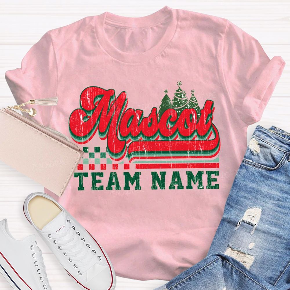 Personalized Mascot And Team Name Christmas Trees And Merry Christmas T-shirt