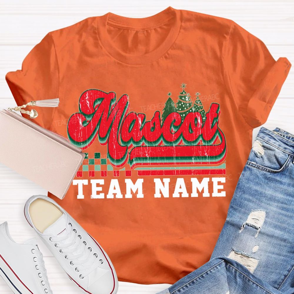 Personalized Mascot And Team Name Christmas Trees And Merry Christmas T-shirt