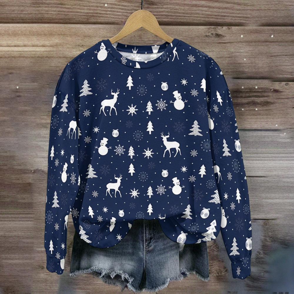 Blue Christmas Reindeer Sweatshirt