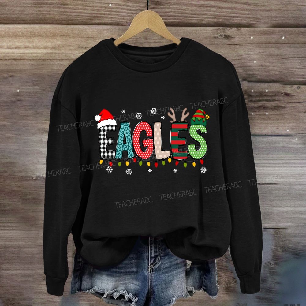 Personalized School Mascot Christmas Printed Sweatshirt