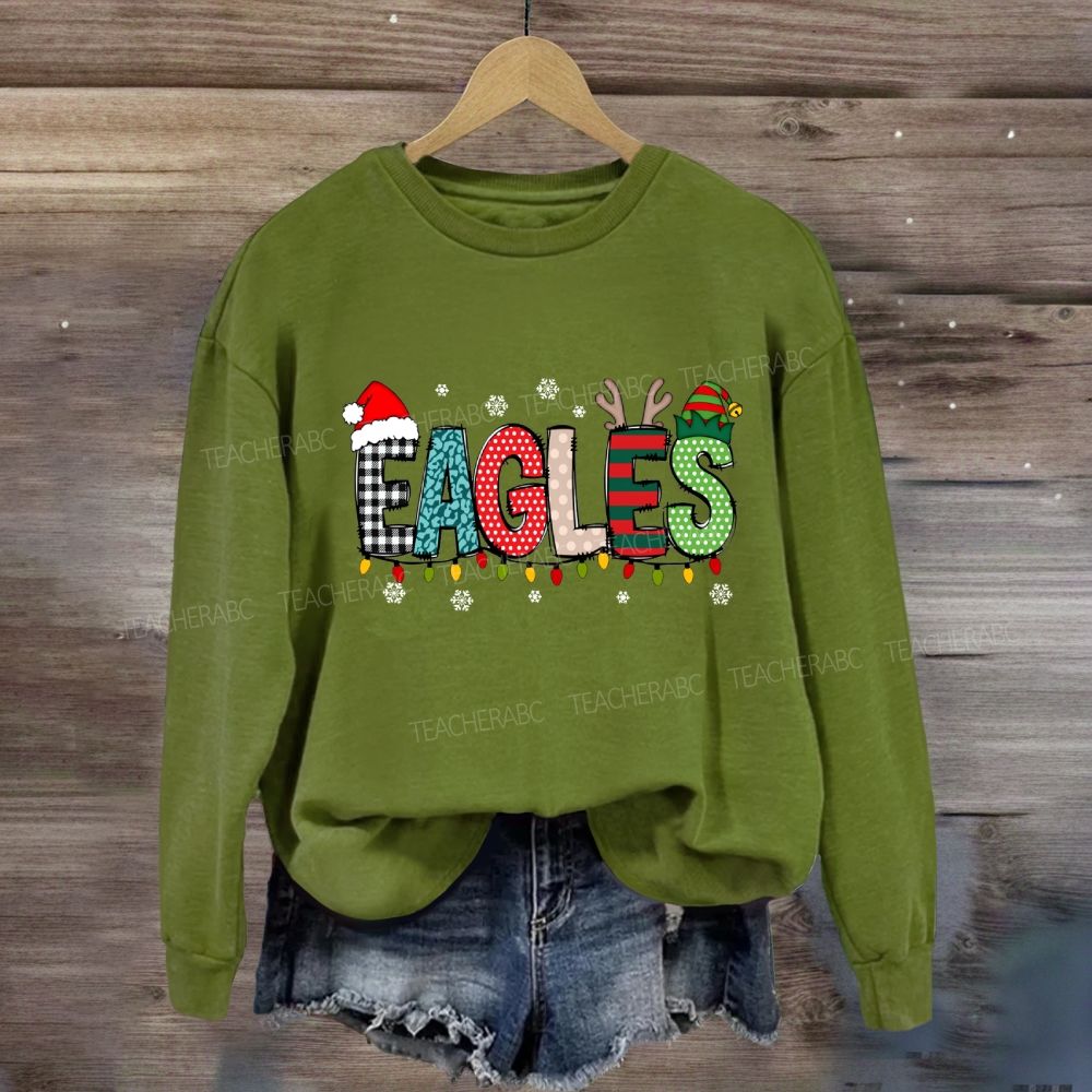 Personalized School Mascot Christmas Printed Sweatshirt
