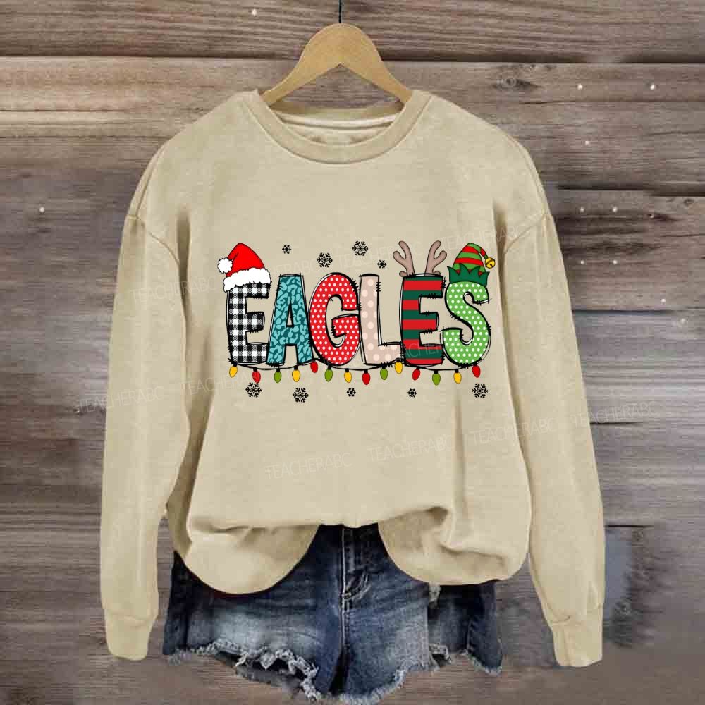 Personalized School Mascot Christmas Printed Sweatshirt
