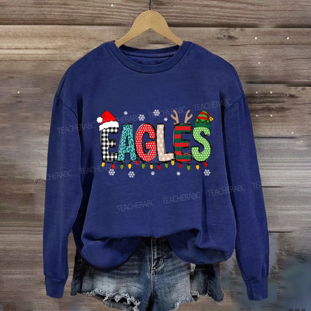 Personalized School Mascot Christmas Printed Sweatshirt