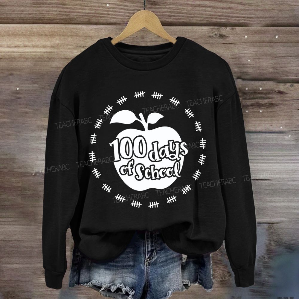 100 Days Of School Circle Apple Sweatshirt