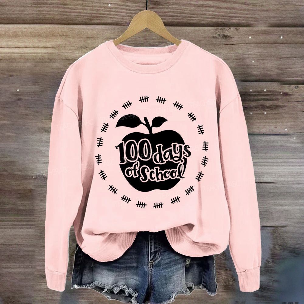 100 Days Of School Circle Apple Sweatshirt