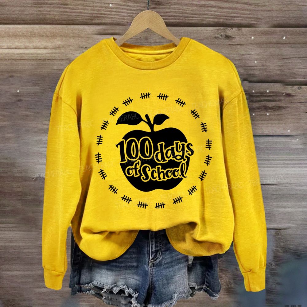 100 Days Of School Circle Apple Sweatshirt