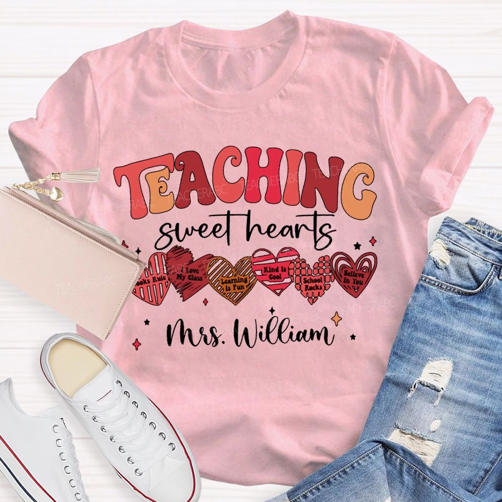 Personalized Name Teaching Sweet Hearts T-shirt
