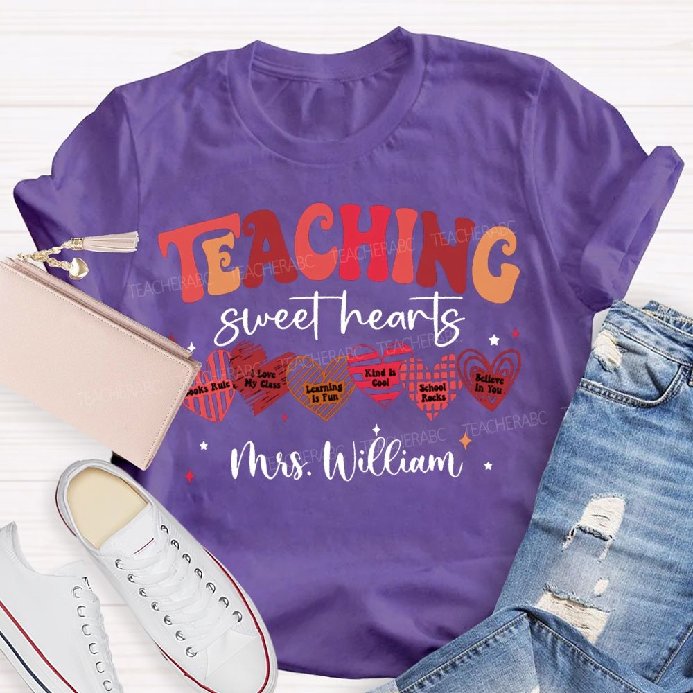 Personalized Name Teaching Sweet Hearts T-shirt