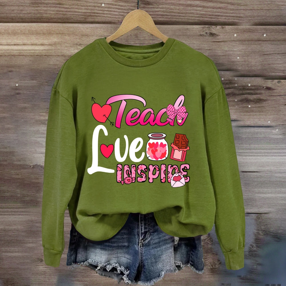 Teach Love Inspire Pink Heart Sweatshirt