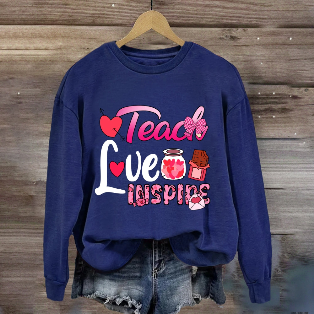Teach Love Inspire Pink Heart Sweatshirt