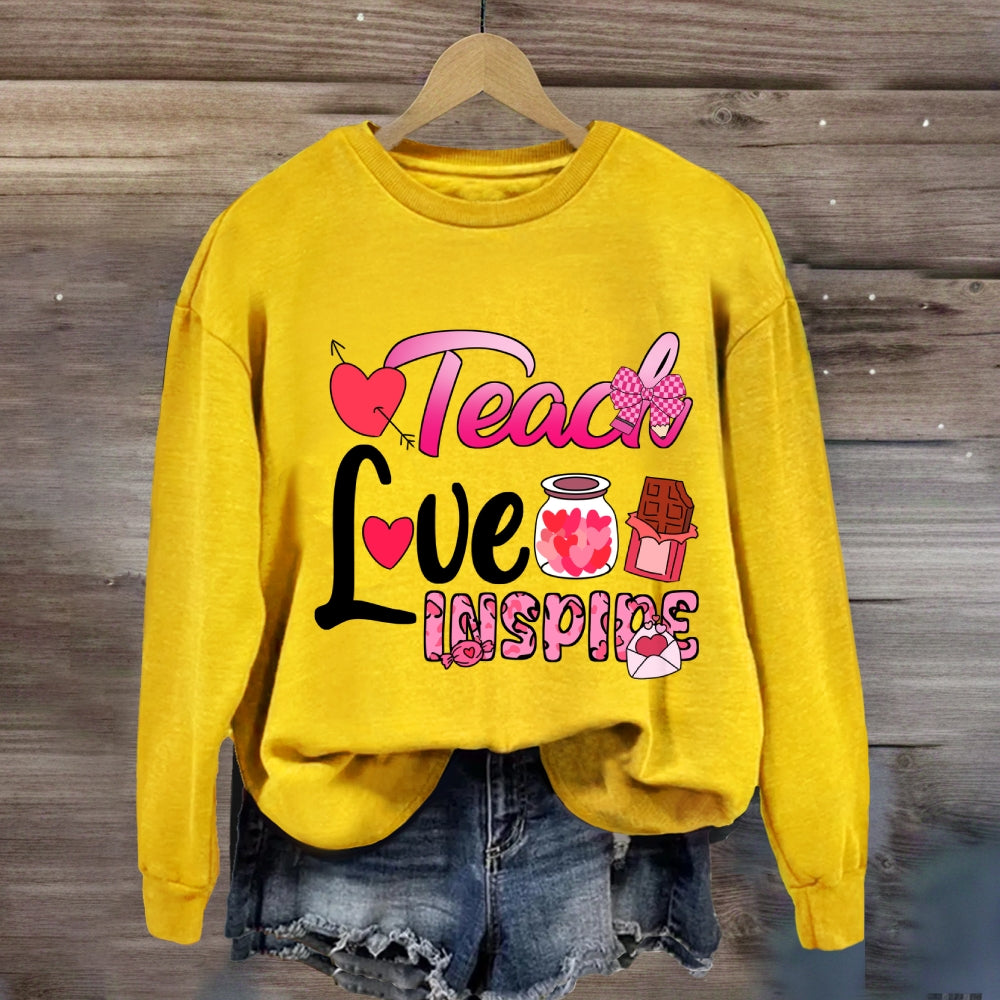 Teach Love Inspire Pink Heart Sweatshirt