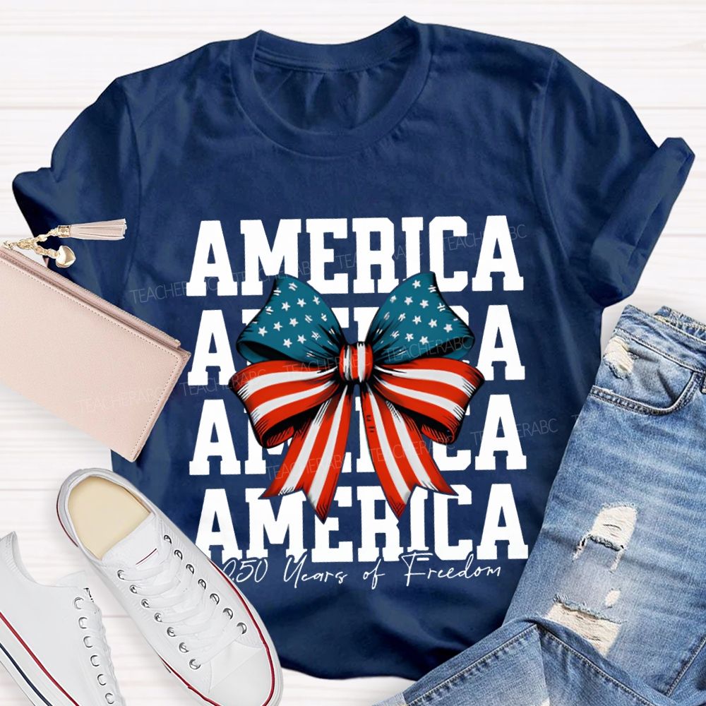 America 250 Years Of Freedom Bow Print T-shirt