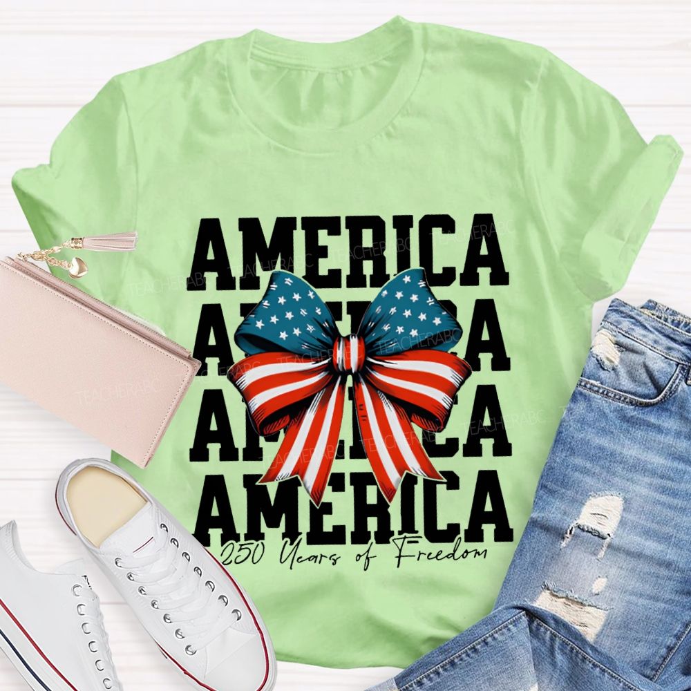 America 250 Years Of Freedom Bow Print T-shirt