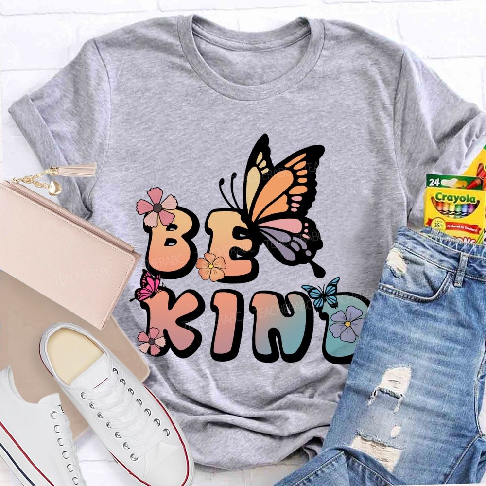 Be Kind Floral Butterfly T-Shirt