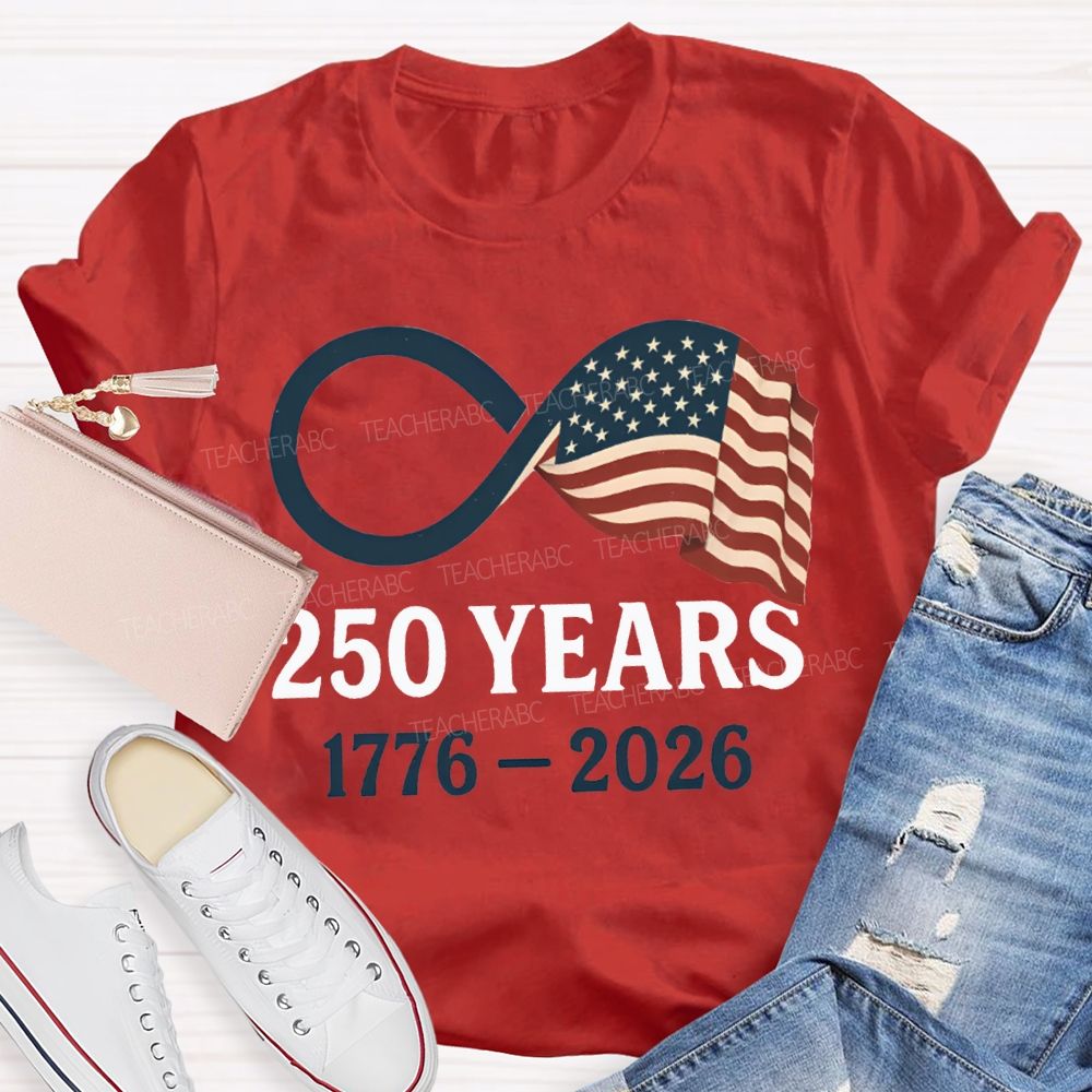 250 Years  Anniversary 1776-2026 Stars Stripes And Five-Pointed Star T-shirt