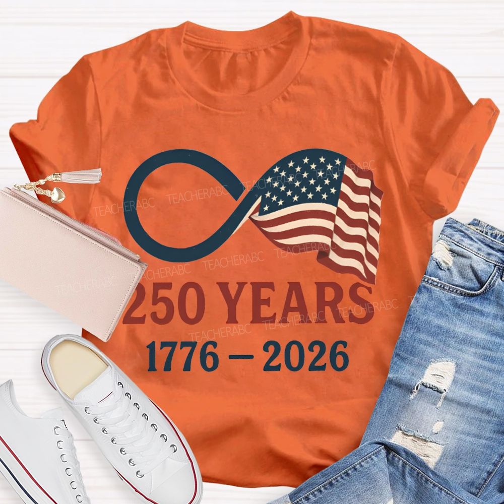250 Years  Anniversary 1776-2026 Stars Stripes And Five-Pointed Star T-shirt