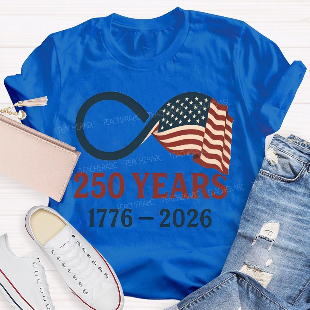 250 Years  Anniversary 1776-2026 Stars Stripes And Five-Pointed Star T-shirt