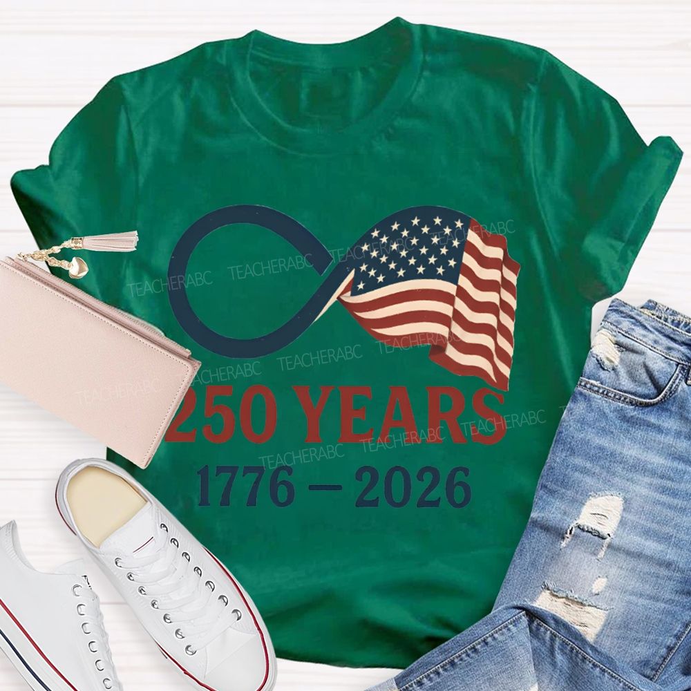 250 Years  Anniversary 1776-2026 Stars Stripes And Five-Pointed Star T-shirt