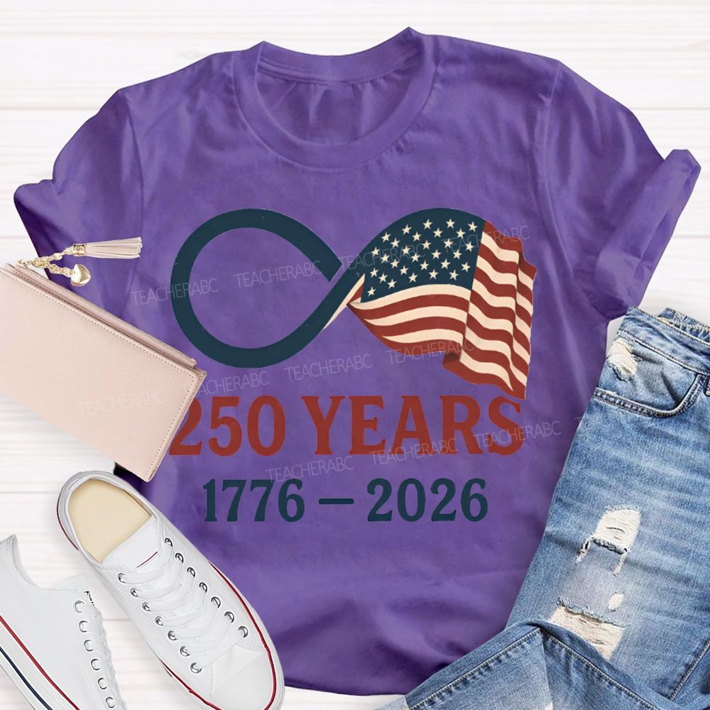 250 Years  Anniversary 1776-2026 Stars Stripes And Five-Pointed Star T-shirt