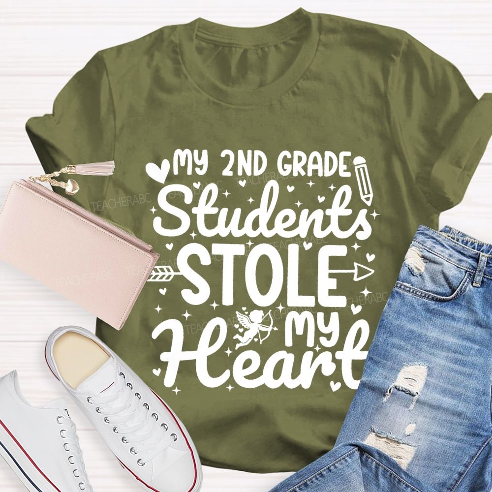 Personalized Grade My 2nd Grade Students Stole My Heart T-Shirt
