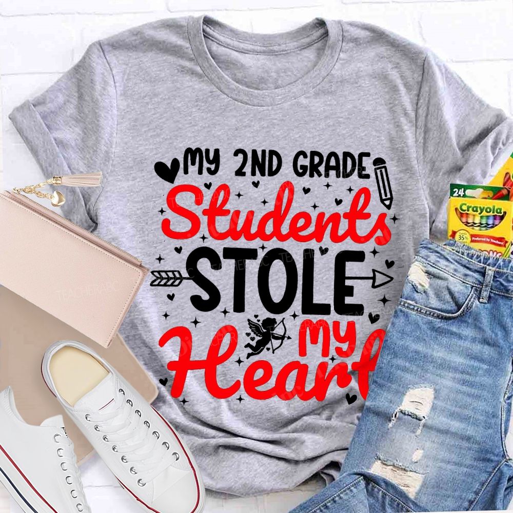 Personalized Grade My 2nd Grade Students Stole My Heart T-Shirt
