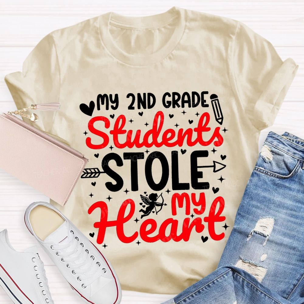 Personalized Grade My 2nd Grade Students Stole My Heart T-Shirt