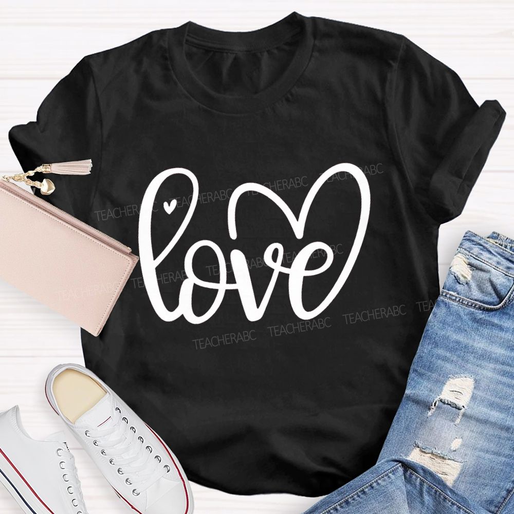 Love With Heart Hearts Of Different Shapes T-Shirt